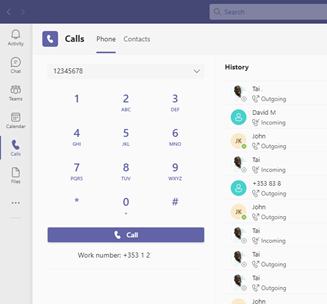 microft teams dialpad