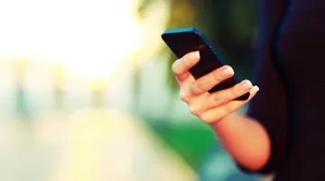 Close up of woman on mobile phone