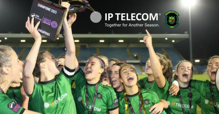 Peamount united girls celebrating - sponsorship renewal 