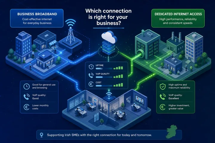 broadband versus dedicated internet access a guide for irish sme businesses