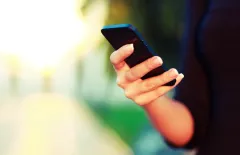 Close up of woman on mobile phone