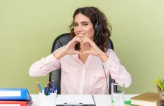 Smiling Woman on Phone