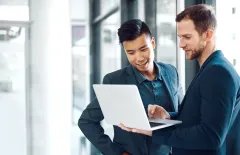 Colleagues with laptop