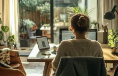 Woman working form home