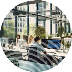 Busy Office with staff working