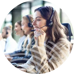 Staff on phones in call centre