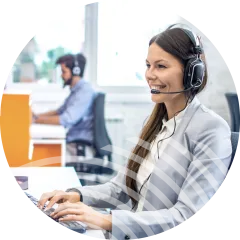 Woman on phone using the Zoho Integrated Solution