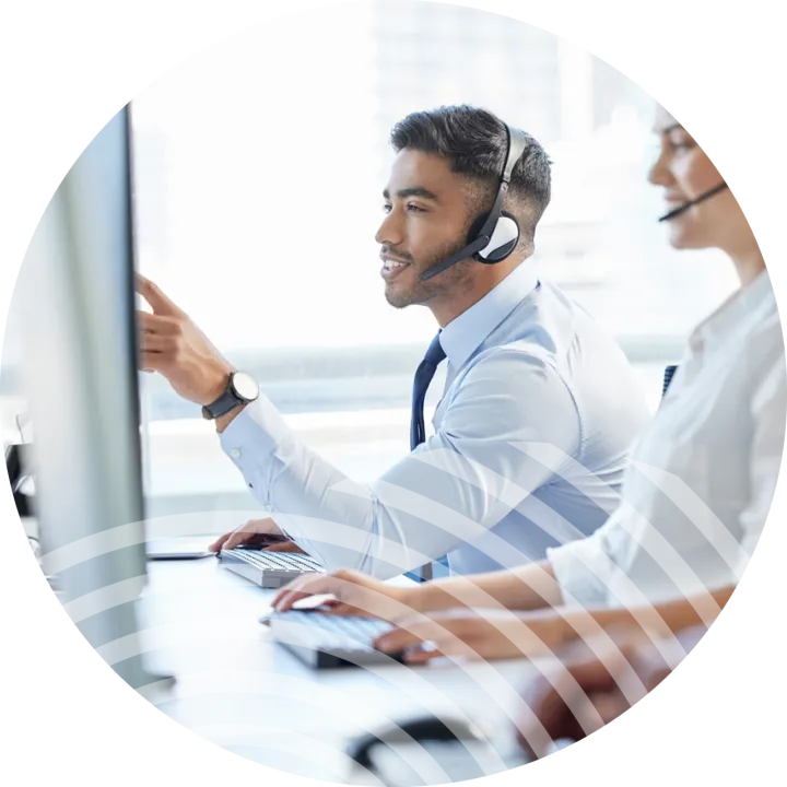 Man working in call centre