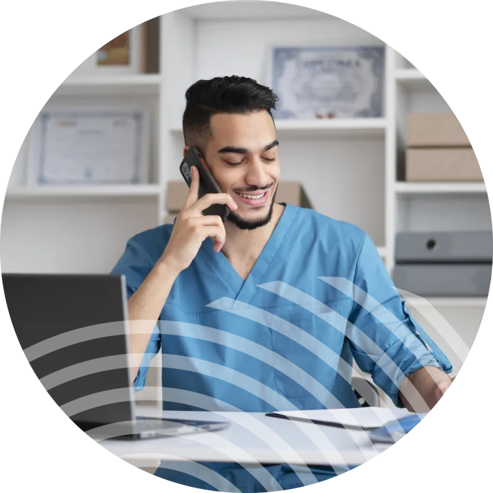 doctor irish healthcare sector communications solution on phone
