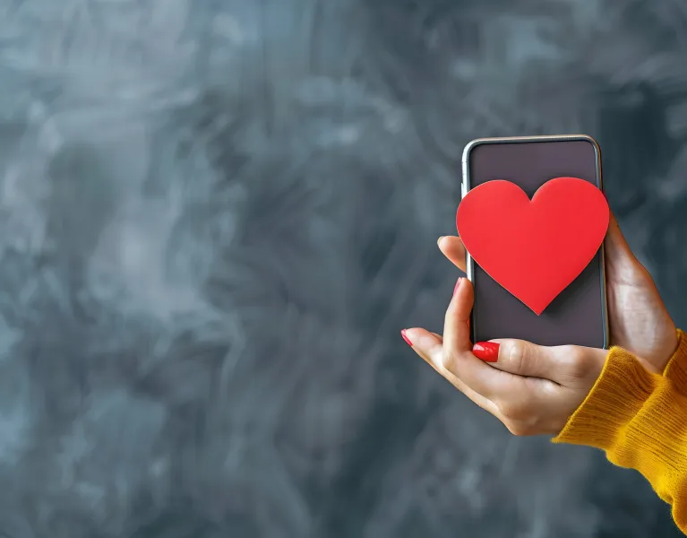 Irish charity and non-profit phone solution image of heart on mobile phone